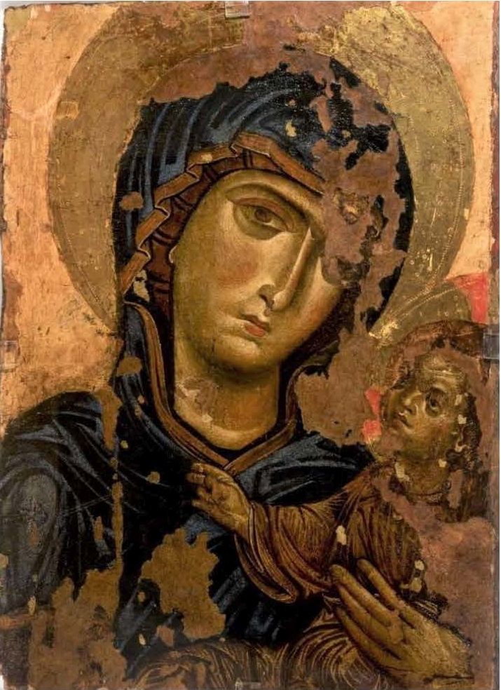 Anonimo, Madonna col bambino, icona bizantina, sec. XII, Museo Diocesano di Andria