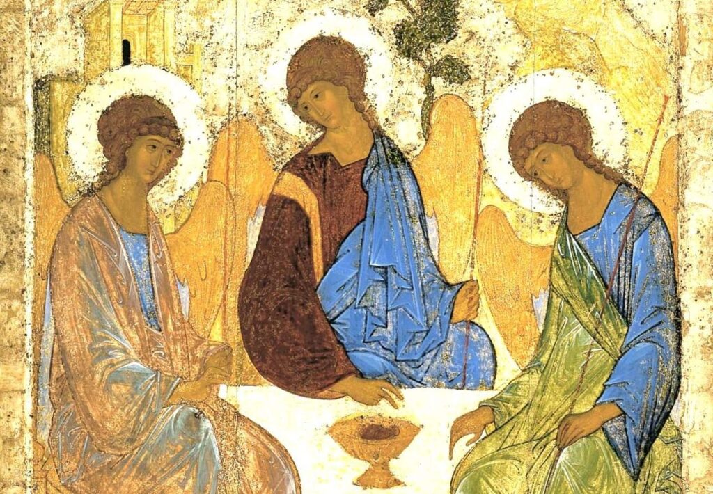 icona della Santa Trinità di Andrej Rublëv (1420-1430, Galleria Tret’jakov, Mosca)